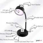 Groove Astra - LED Lamp with Wireless Charging Pad & Bluetooth Speaker